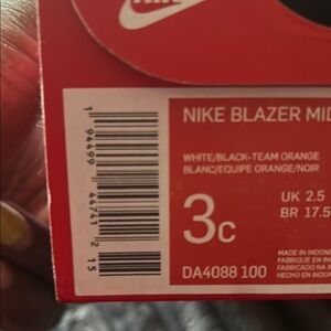 Nike Blazer Mid Kids' Shoes - White, Black, Orange